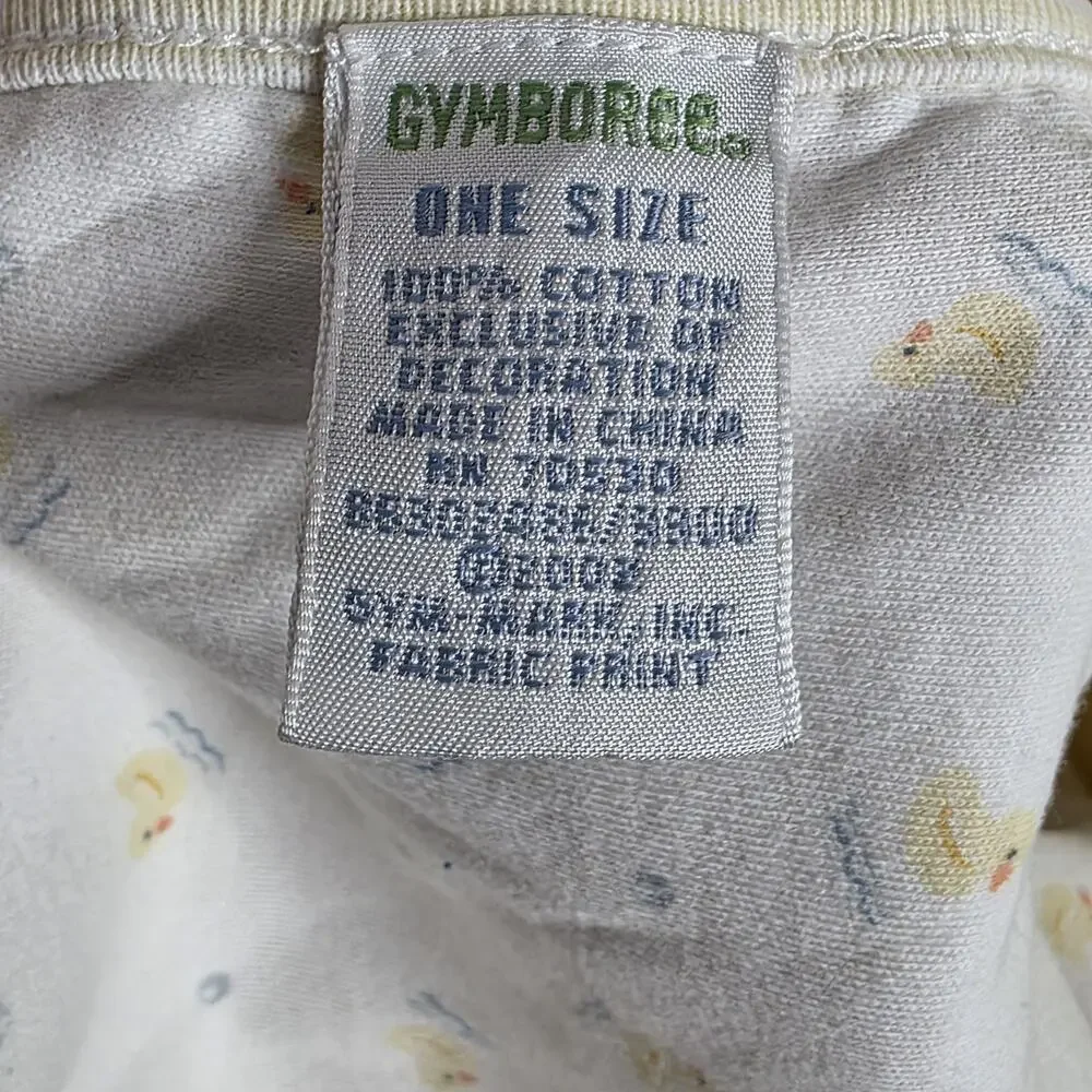 Vintage 2002 Gymboree Duck Baby Blanket Reversible Yellow Nursery